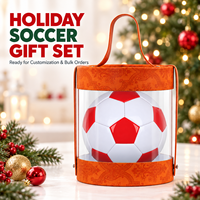 Aiju Vente en gros Ballon de football personnalisé en PU/PVC durable et écologique, taille 5, cousu à la machine, pour intérieur/extérieur, idéal comme souvenir de Noël