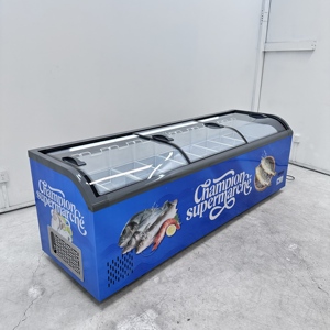 Congelador Horizontal Comercial para Supermercado, Exhibidor de Alimentos, Tipo Isla Europea Curva, para Hielo y Productos Congelados - Product Image 3