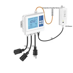 Programmable mushroom CO2 Controller with temperature and humidity sensors control for Agricultural and Livestock Greenhouses