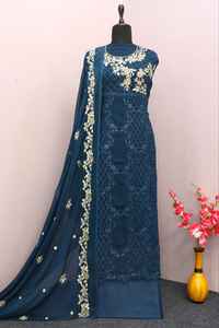 Nuevo diseño de moda Georgette y Santoon Material Pakistani Salwar Suit con Dupatta PARA VENTA DE EXPORTACIÓN - Product Image 2