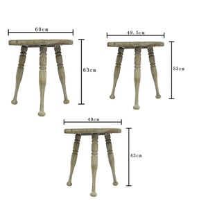 Juego 3 mesa de centro de salón de madera de anidación grande gris rústico, mesas laterales de madera, mesas de consola de sofá muebles de decoración Vintage - Product Image 6