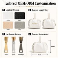 Sac de rangement pour maquillage en cuir PU haut de gamme avec fermeture éclair et poignée, pochette anti-poussière de luxe en cuir PU blanc pour cosmétiques et soins de la peau
