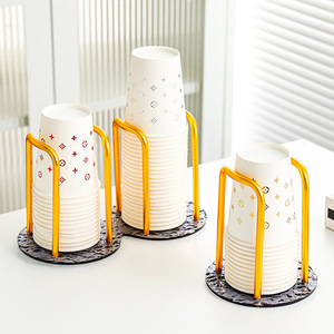 Portavasos Triple de Papel, Dispensador Apilable de Acrílico, Ahorro de Espacio, Soporte para Tazas de Café y Té para el Hogar - Product Image 1
