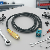 DAJIANG OEM Personnalisé Câble 4 broches droit H-SD LVDS Mâle vers RCA Femelle, Cœur en Cuivre, Gaine en Cuivre, 1m, pour Caméra de Recul Automobile