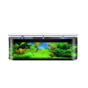 Tùy chỉnh lớn trong suốt Cube với LED chiếu sáng TV đứng Bảng hiển thị Fish Tank Aquarium cho khách nhà