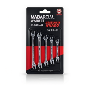 Juego de llaves de boca abierta de doble extremo, 10 piezas, rango de tamaño métrico de 6-24 mm para reparación automotriz - Product Image 1