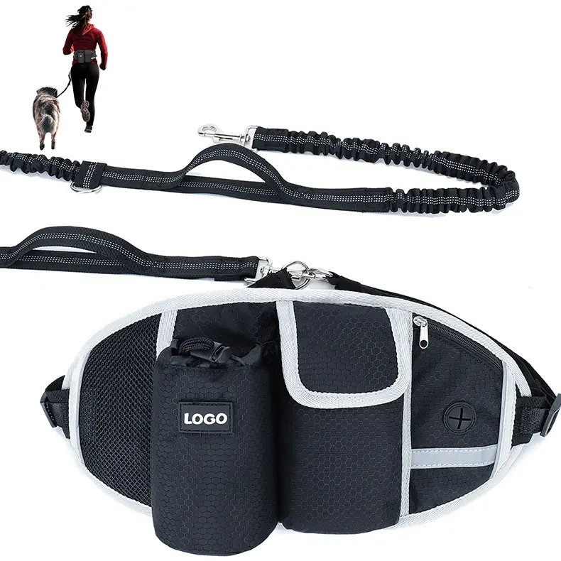 屋外多機能ランニングポケットはベルトペットウエストバッグウォーキングトレーニングスポーツウエストパックバッグで犬の鎖を出します