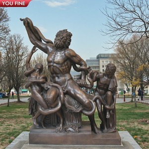 Tượng Laocoon và các con trai bằng đồng thau cỡ người thật, phong cách Hy Lạp cổ đại, tại các địa điểm nghệ thuật công cộng YOUFINE - Product Image 2