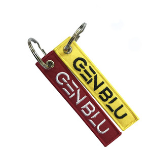 Llavero con Logotipo Bordado Personalizado a <span class=keywords><strong>Precio</strong></span> de Fábrica, Llavero Bordado, Etiqueta de Identificación, Anillo de Llaves Tejido - Product Image 4