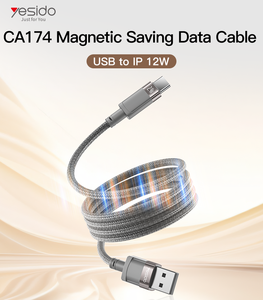 Yesido 1 미터 최대 480Mbps 데이터 전송 자기 저장 데이터 케이블 CA174 와 IP에 12W 고속 충전 <span class=keywords><strong>USB</strong></span> - Product Image 2