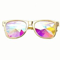 Logo personnalisé Offre spéciale Fashion Party Lunettes de soleil Lunettes de soleil kaléidoscope carrées à verres diffractés colorés
