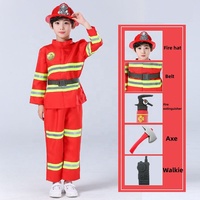 Costume de pompier pour enfants pompier semblant jeu de rôle Kit d'habillage pour enfants tenue de chef des pompiers avec accessoires