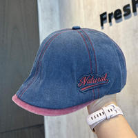 Gorra Newsboy de Mezclilla Desgastada Estilo Americano para Mujer, Primavera-Verano, Nueva, Vintage, Estiliza el Rostro, Versátil, Reversible