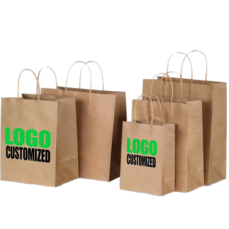 Recyclable Color Kraft Paper Handled Bag