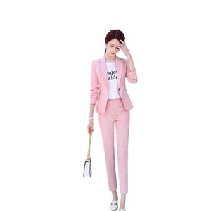 Grey Women's Suit Set Slim Fit Anti-Wrinkle Wool Blend Commute Elegant Office Wear - Product Image 5