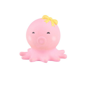 Cute Pink Octopus Silicone Toy With Yellow <b>Bow</b> Soft Slow Rebound Promotional <b>Gift</b> - Product Image 1
