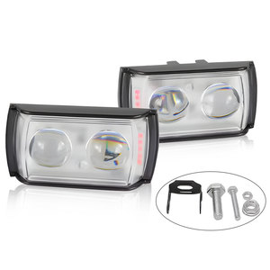 ไฟสปอร์ตไลท์มอเตอร์ไซค์ Qideguan 12-36V LED ไฟหน้าแบบสั้นสามด้าน ไฟกระพริบ ใช้ได้ทั่วไป - Product Image 2