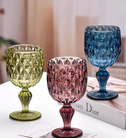 Gobelets en verre pressé de qualité professionnelle, style vintage, verre à eau et à jus vert pour les restaurants haut de gamme, fournitures de restauration