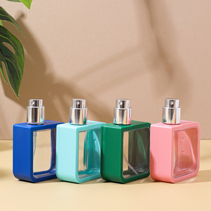 Expédition d'usine 40ml plastique ABS PETG Portable carré cosmétique <span class=keywords><strong>alcool</strong></span> distributeur de parfum vaporisateur vert rose bleu clair - Product Image 3