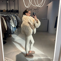 Manteau court en fausse fourrure de Mongolie pour femme, chaud, luxueux, décontracté, veste d'hiver