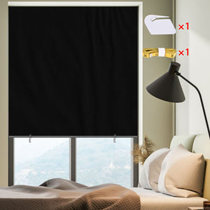 Persianas opacas para ventanas de 36x72 pulgadas, cortinas negras que bloquean la luz para el hogar y la oficina, protección solar, instalación sin perforación - Product Image 2