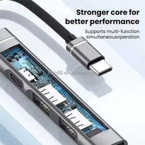 Venta caliente USB C HUB Aluminio 4 en 1 Multi Port Splitter Estación de acoplamiento de carga de alta velocidad para <span class=keywords><strong>iPhone</strong></span> <span class=keywords><strong>Ipad</strong></span> Macbook - Product Image 3
