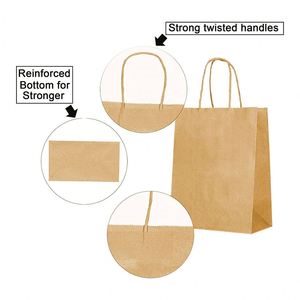 Kraft Paper Gift <b>Bags</b> Bulk with Handles Ideal for Shopping Packaging Retail Party Wedding Recycled Business Paper Gift <b>Bags</b> - Product Image 3