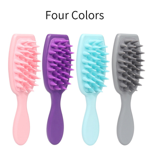 Peigne à shampooing ionique pour femmes, manche long, dents en silicone souples, nettoyage du <span class=keywords><strong>cuir</strong></span> <span class=keywords><strong>chevelu</strong></span>, gommage, massage des cheveux, peigne à shampooing pour la maison - Product Image 4
