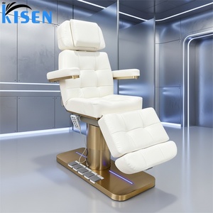 KISEN Adjustable 3 Motor Electric Pink Beauty <b>Bed</b> Facial Spa Salon Furniture Facial Massage <b>Bed</b> Comfortable Synthetic Leather - Product Image 4
