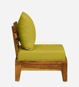 Fauteuil lounge en bois de Sheesham avec dossier à lattes, assise rembourrée, structure solide, grain naturel, mobilier d'appoint rustique et moderne - Product Image 2