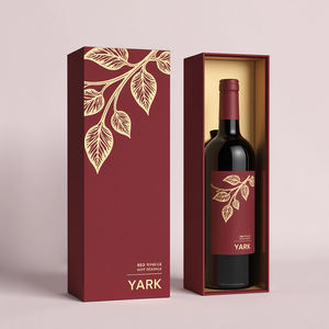Emballage de luxe personnalisé pour bouteille de vin, boîte rigide en carton avec tiroir coulissant simple - Product Image 6