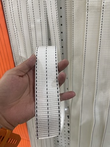 SANBOO SANBOOPW17 Sangle de fixation en polyester rayée blanche de 50 mm, capacité de charge de 6T, ceinture industrielle robuste - Product Image 6