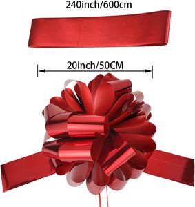 Grand nœud géant de 20 pouces pour voiture avec ruban de 20 pieds pour emballage de grands cadeaux, maisons neuves, décoration de Noël et d'anniversaire - Product Image 3