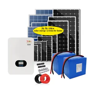 3KW 5KW tam komple ev güneş enerjisi sistemi güneş panelleri Lifepo4 akü invertör denetleyici güneş ile ilgili ürünler parçaları
