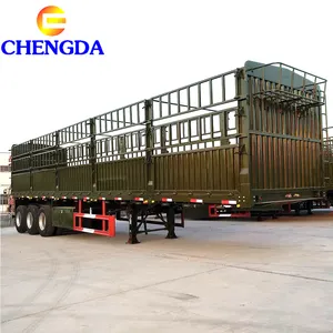 Diskon besar Chengda murah 40ton-80ton 3 as roda kargo peternakan gula tebu pagar pasak Semi truk Trailer untuk dijual