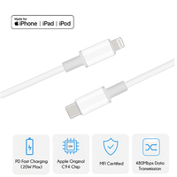 Cable de carga certificado MFi tipo C a IOS accesorios electrónicos de uso común con chaqueta TPE blindaje trenzado Cable DE DATOS USB