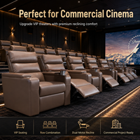 Fauteuil inclinable électrique à double moteur, réglable de 110 à 160 degrés, siège de cinéma VIP en cuir avec porte-gobelet et tablette, pour salon moderne