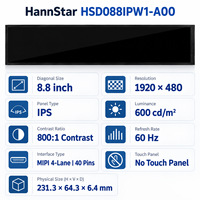 Panel LCD Bar Bentang 8 Inci, Modul 8,8 Inci 1920x480 IPS MIPI 40 Pin