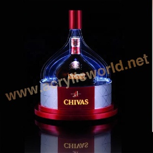 Custom Illuminated Wine Bottle <b>Stand</b> for 3 Bottles LED <b>Acrylic</b> Wine Display Rack - Product Image 2