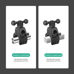VINmounts petite pince B, support double boule 1", compatible avec bras double fente 1", diamètre de serrage 18–35 mm - Product Image 3