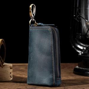 Estuche para Llaves Estilo Cubo de Cuero Crazy Horse Retro Euroamericano Hecho a Mano, Gran Capacidad, Porta Llaves de Coche Genuino con Clip para Cinturón - Product Image 5