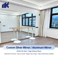 Cheap Large Tempered Mirror 2440*1830 3660*2140 Wall Mirror Glass Sheets Panels for Gym Big Wall Frameless Exercise Mirror