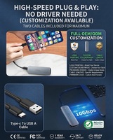 Enclosure SSD M.2 NVMe Slim Compact Silver B+M Key untuk Komputer PC untuk Produksi Musik Kemasan Khusus untuk Transfer File