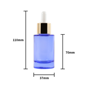 Düz Omuzlu Silindir Şeklinde Cilt Bakım Cam Şişeleri Mavi Mor 20ml 40ml Buzlu Serum Esansiyel Yağ Cam Şişesi Kauçuk Damlalıklı - Product Image 4