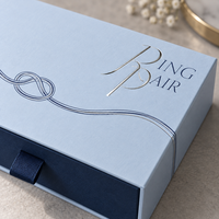 Nouveauté - Boîte à bijoux élégante en papier avec tiroir - Boîte cadeau recyclable pour bagues - Boîtes rigides en carton