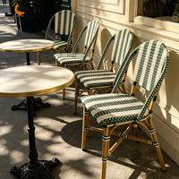 Chaise de bistrot moderne en rotin empilable et portable, personnalisable pour usage extérieur en parc – Offre Spéciale