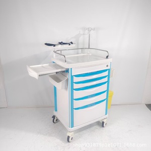 ABS Mobile <b>Wheeled</b> <b>Trolley</b> Double Drawer Infusion Therapy Cart Cleanroom Stainless Steel Treatment Cart Anesthesia Cart - Product Image 1