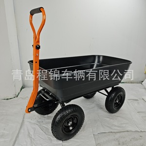 Garden Cart 125L Four-<b>Wheel</b> <b>Plastic</b> Tool Cart Durable Mobile Cart For Outdoor Use - Product Image 3