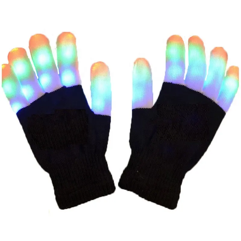 Novelty led flashing glove for party festival Christmas colorful finger in dark light up gloves