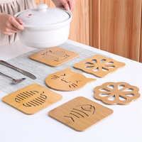Table à manger accessoires de cuisine décoration maison dessin animé creux Design Animal sous-verres en bois bol napperons sous-verres pour boisson